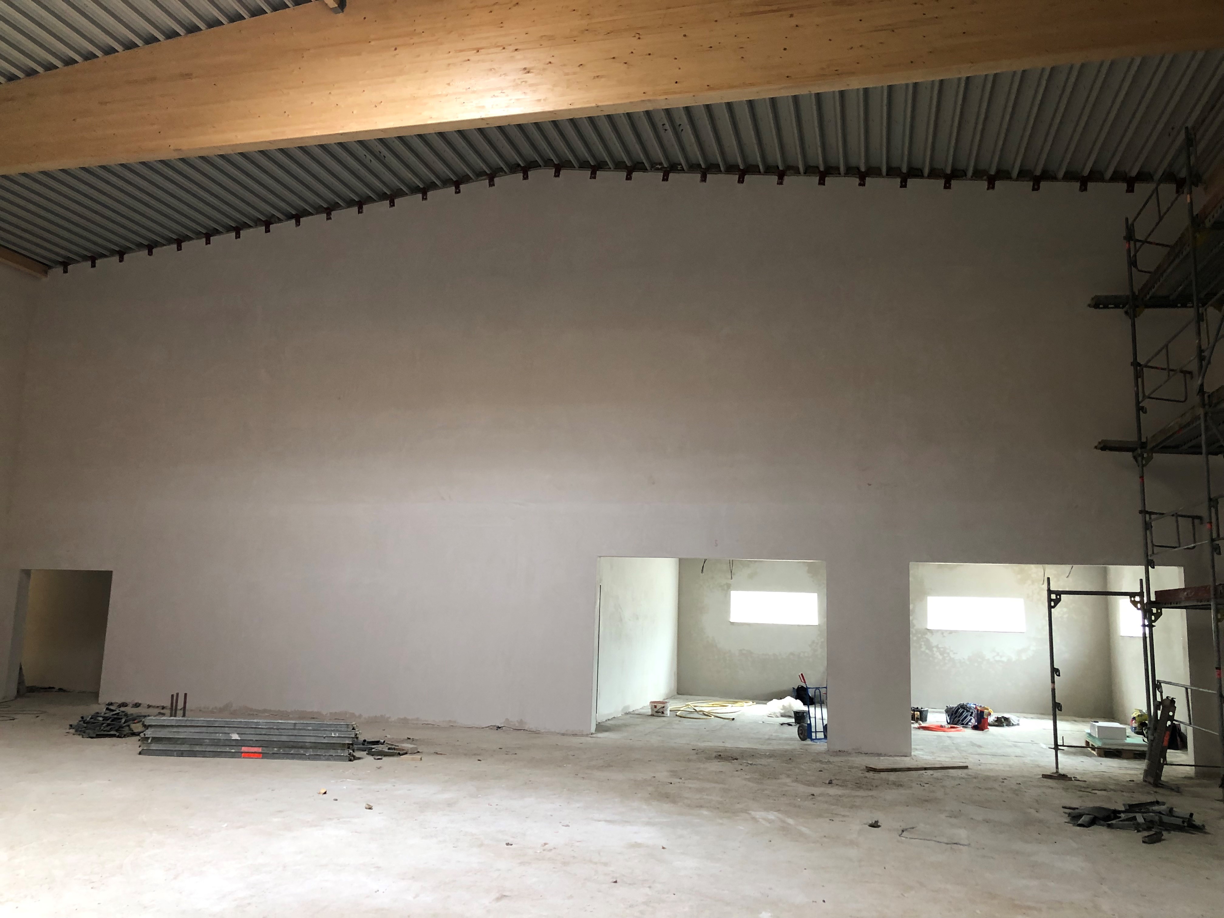 Neubau einer Mehrzweckhalle, Lindewitt - Gipsputzarbeiten